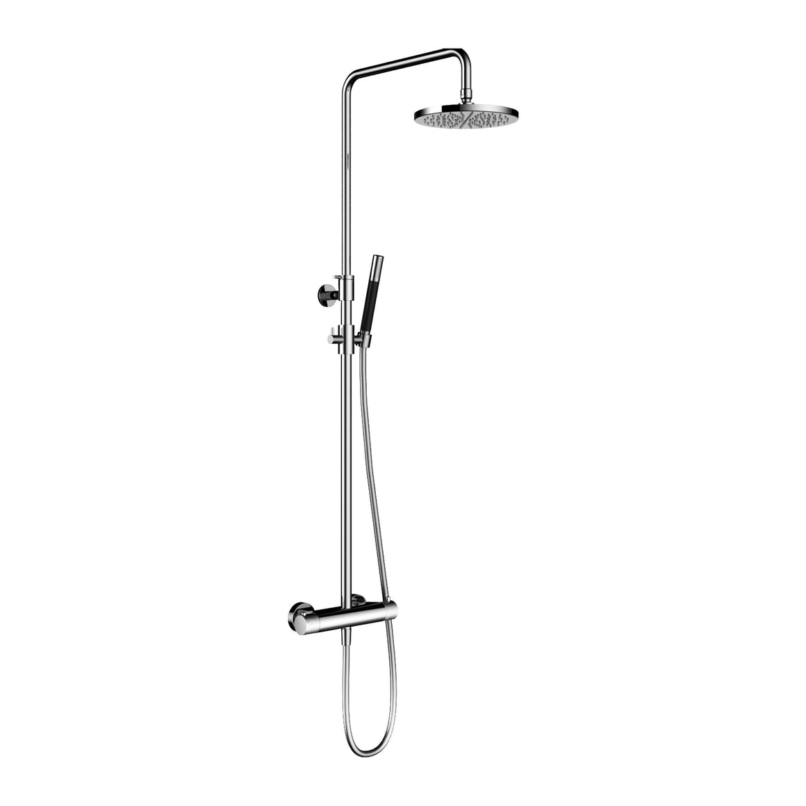 Hotbath Cobber X SDSX9 thermostatische regendoucheset opbouw Chroom Staafhanddouche + hoofddouche 20 cm productfoto