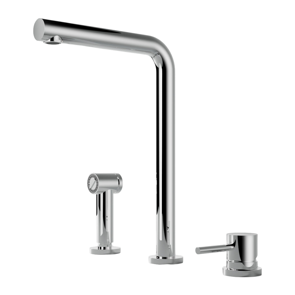 Hotbath Fellow FKM19 3-gats keukenmengkraan met uitneembare handdouche Chroom productfoto