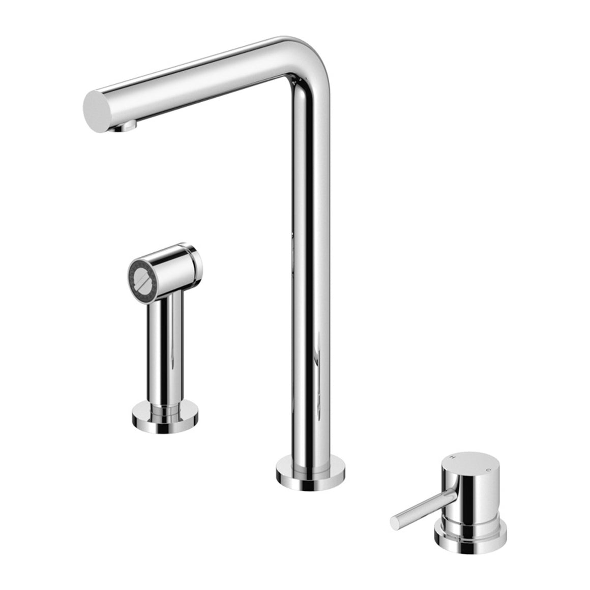 Hotbath Fellow FKM19 3-gats keukenmengkraan met uitneembare handdouche Chroom productfoto