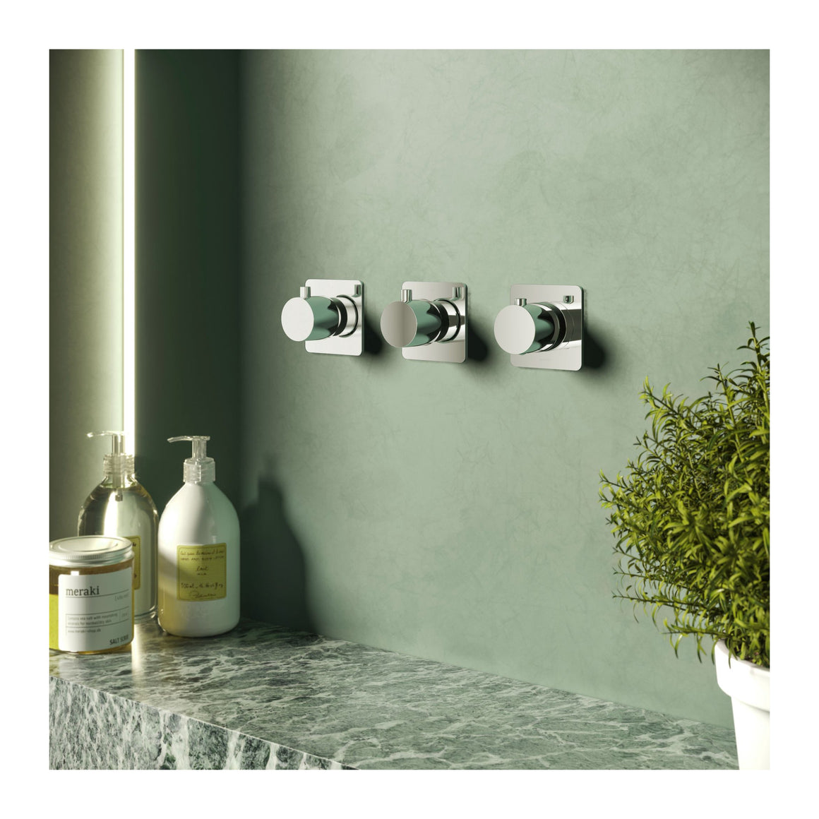 Hotbath Gal GL7067 inbouw douchethermostaat met 2 stopkranen Chroom productfoto