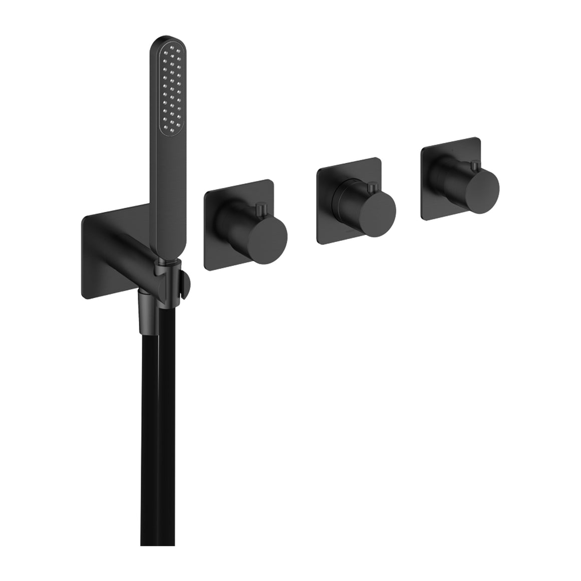 Hotbath Gal GL7071 inbouw bad/douchethermostaat met 2 stopkranen zonder uitloop Geborsteld gunmetal PVD productfoto