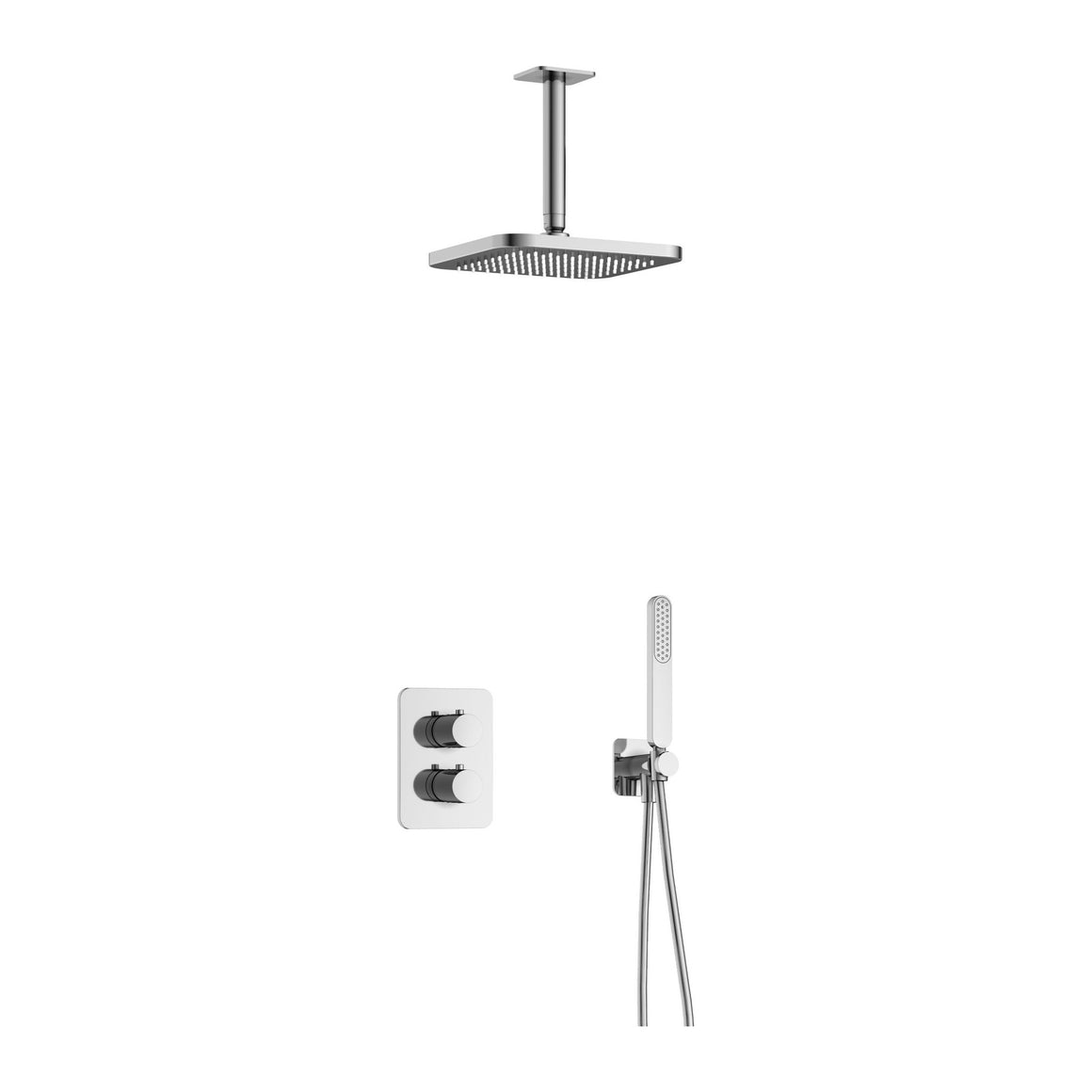 Hotbath Gal IBS40A inbouw regendoucheset thermostatisch met 2-weg stop-omstel Chroom Plafondbuis + hoofddouche 22 cm (GL100) productfoto