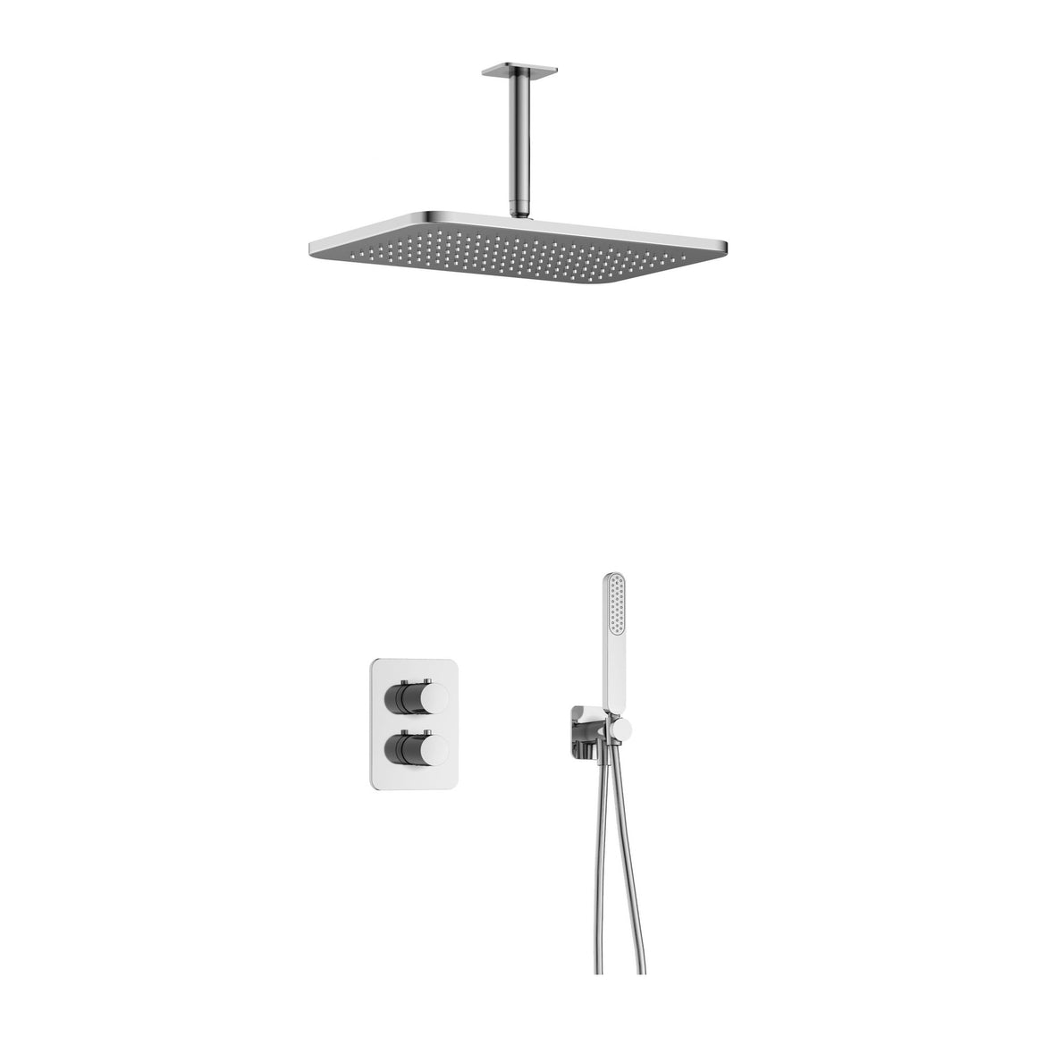 Hotbath Gal IBS40A inbouw regendoucheset thermostatisch met 2-weg stop-omstel Chroom Plafondbuis + hoofddouche 27x40 cm (GL106) productfoto