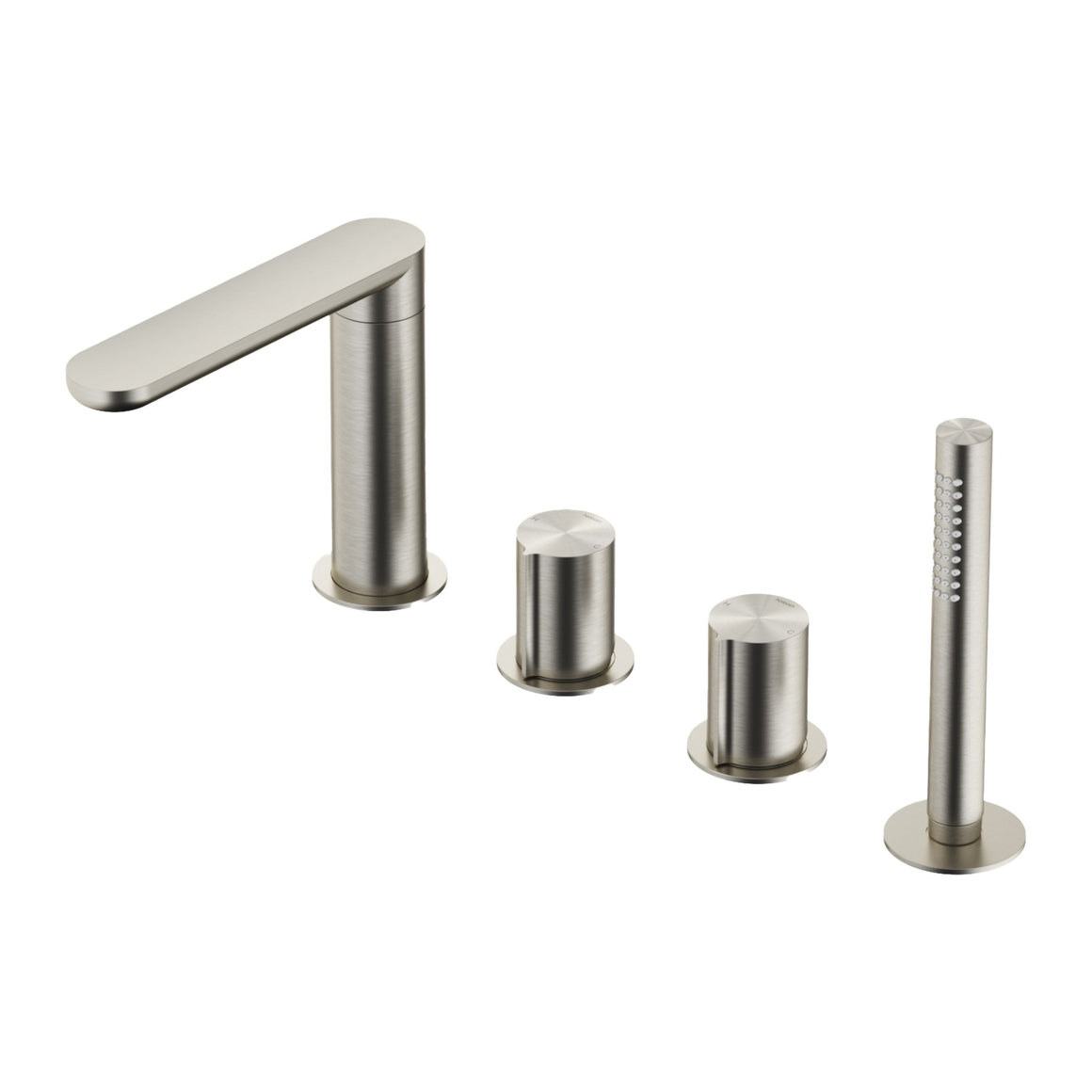 Hotbath Gent GT073 badrandcombinatie met uitloop, handdouche en 2-weg omstel geborsteld RVS productfoto