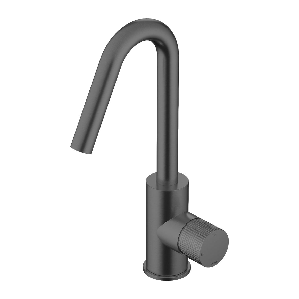 Hotbath Guy Diamond GY004D wastafelmengkraan met draaibare uitloop Geborsteld zwart PVD productfoto (kleurimpressie)