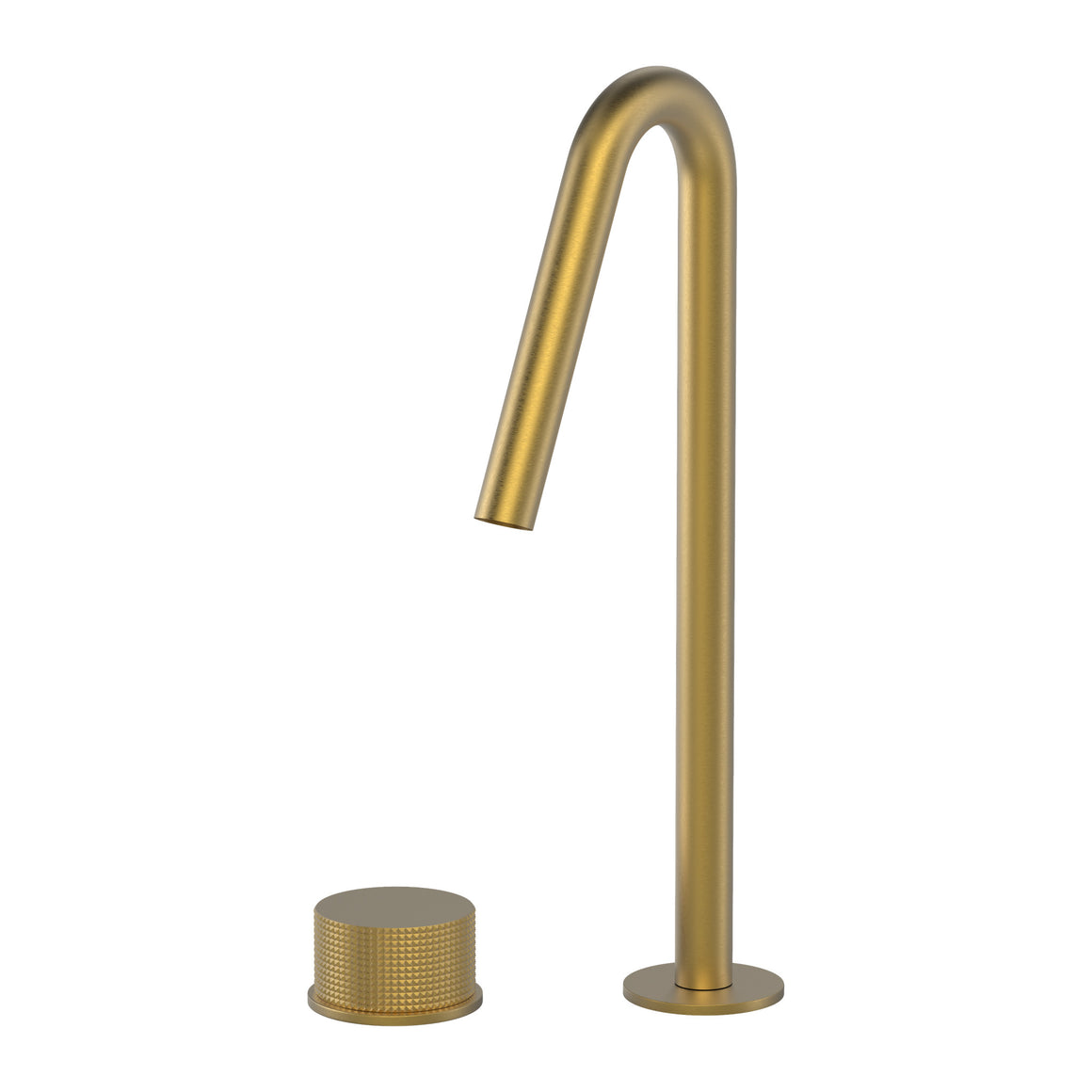 Hotbath Guy Diamond GY023HD hoge 2-gats wastafelmengkraan Geborsteld messing PVD productfoto