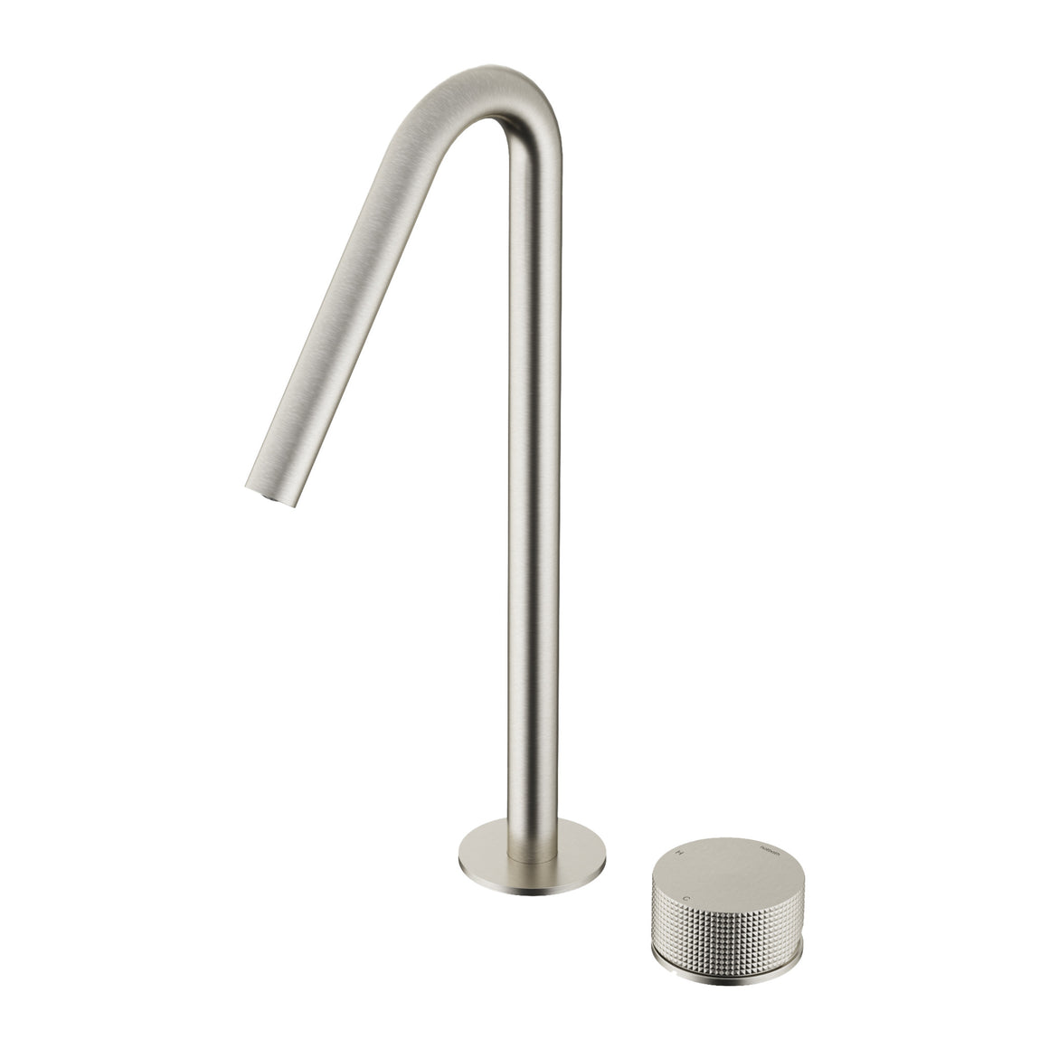 Hotbath Guy Diamond GY023HD hoge 2-gats wastafelmengkraan Geborsteld nikkel productfoto