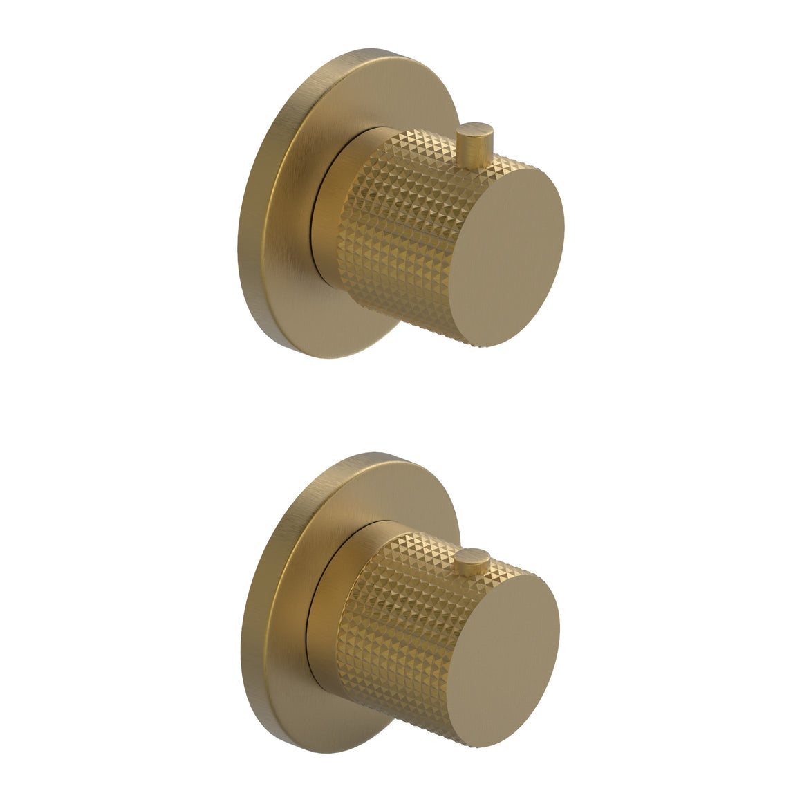 Hotbath Guy Diamond GY7009D inbouw thermostaat met 2-weg stop-omstel Geborsteld messing PVD productfoto