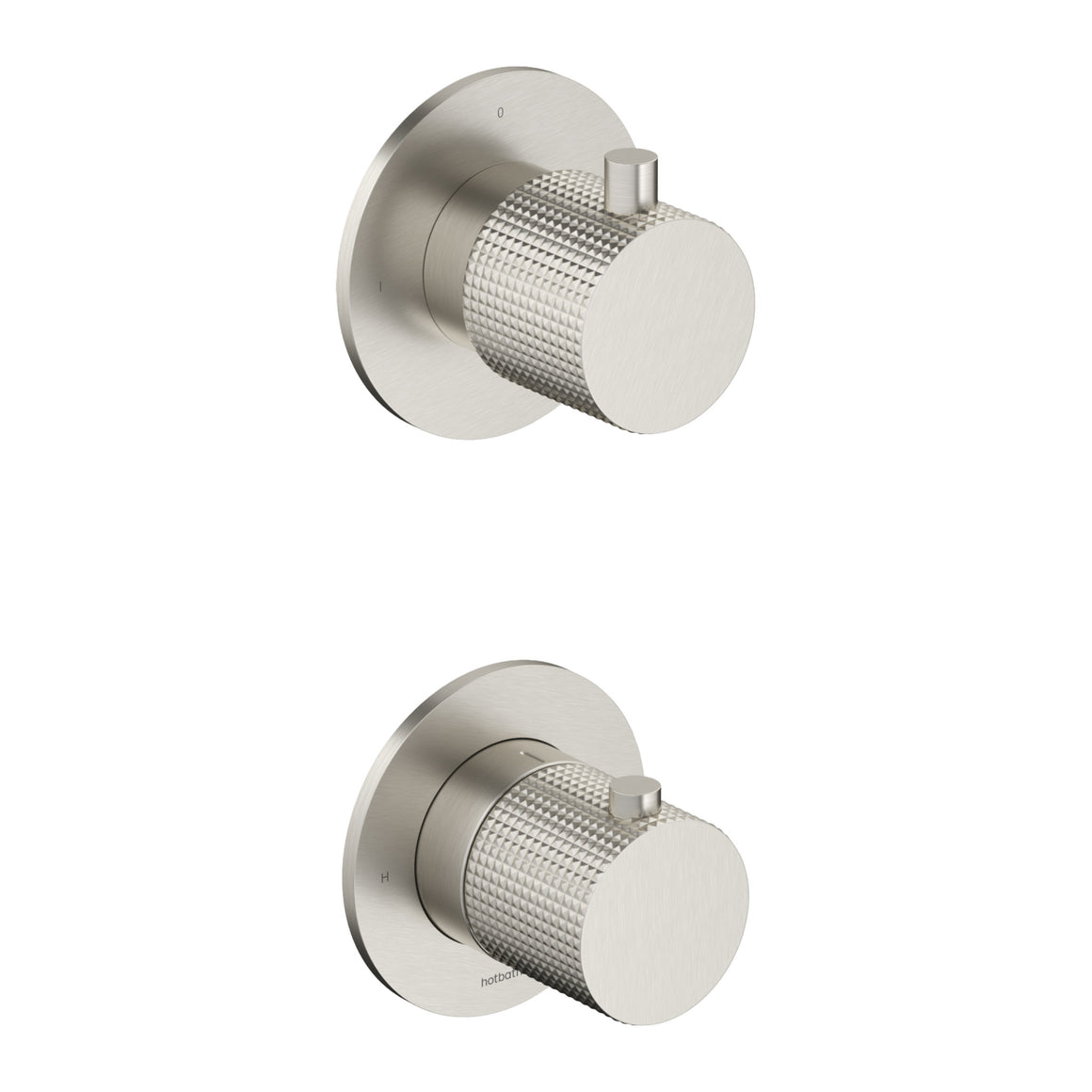 Hotbath Guy Diamond GY7009D inbouw thermostaat met 2-weg stop-omstel Geborsteld nikkel productfoto