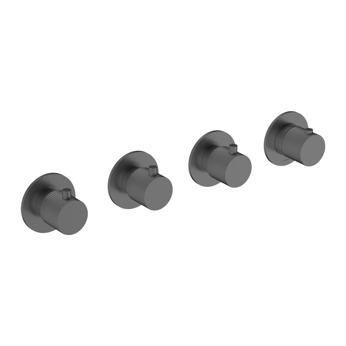 Hotbath Guy Diamond GY7070D inbouw douchethermostaat met 3 stopkranen Geborsteld zwart PVD productfoto (kleurimpressie)