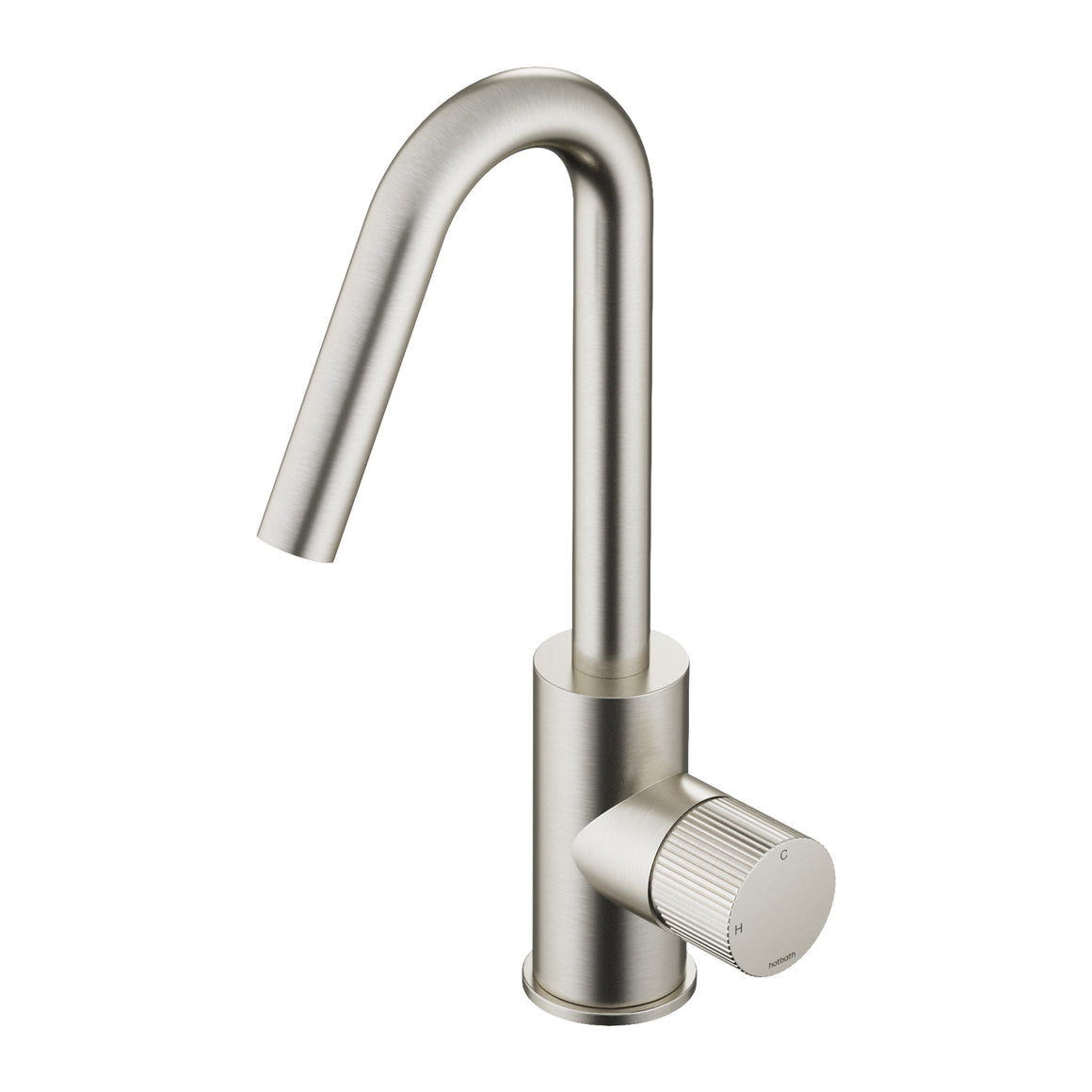 Hotbath Guy Row GY004R wastafelmengkraan met draaibare uitloop Geborsteld nikkel productfoto