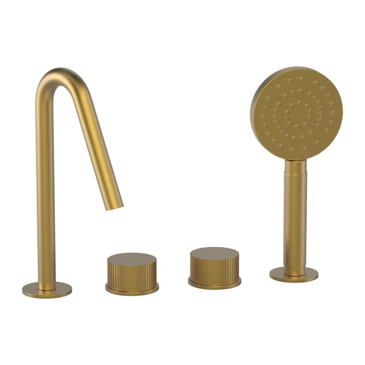 Hotbath Guy Row GY073R badrandcombinatie met uitloop Geborsteld messing PVD productfoto
