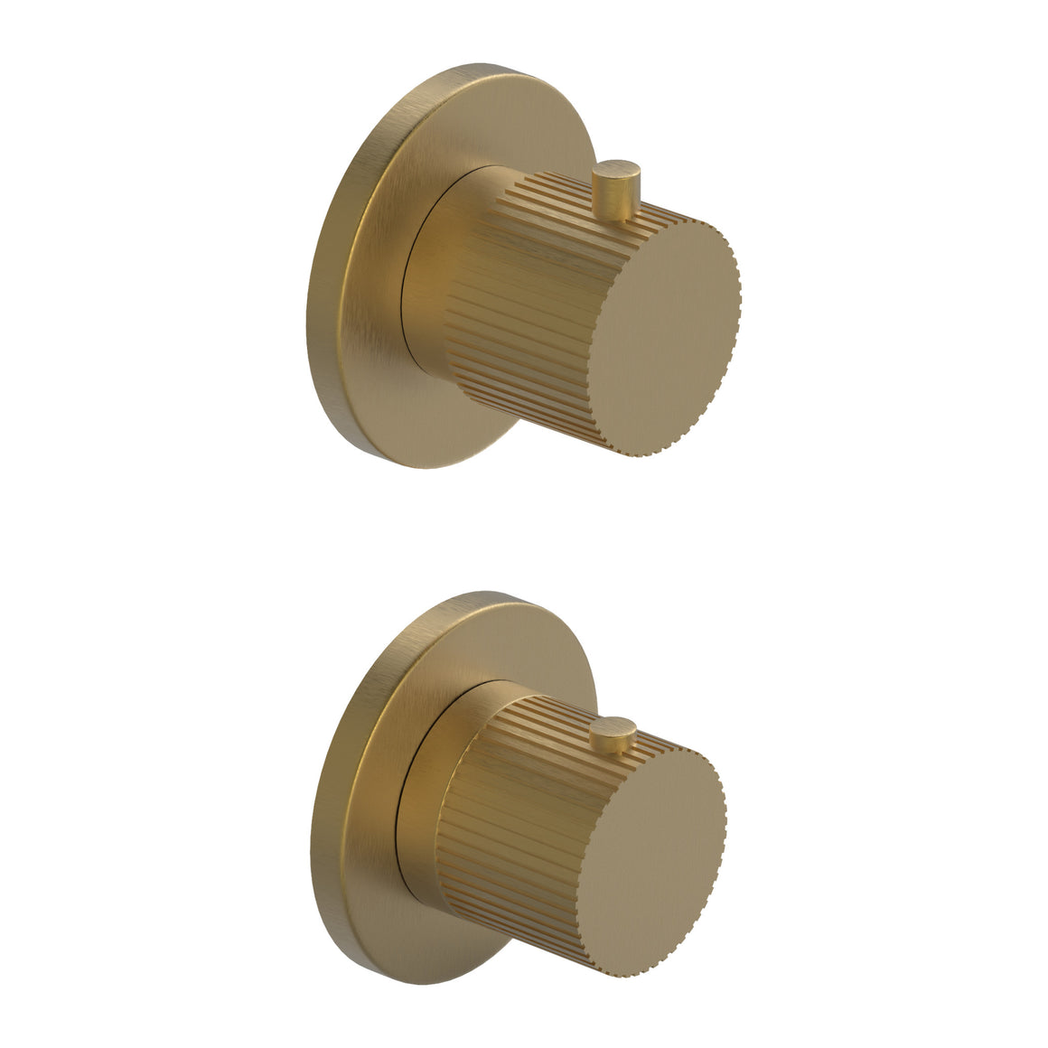 Hotbath Guy Row GY7009R inbouw thermostaat met 2-weg stop-omstel Geborsteld messing PVD productfoto