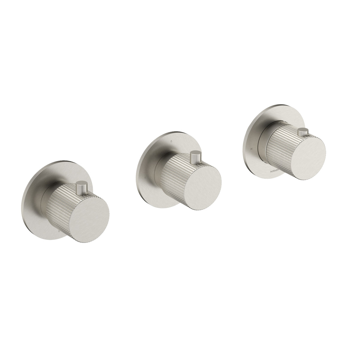 Hotbath Guy Row GY7067R inbouw douchethermostaat met 2 stopkranen Geborsteld nikkel productfoto