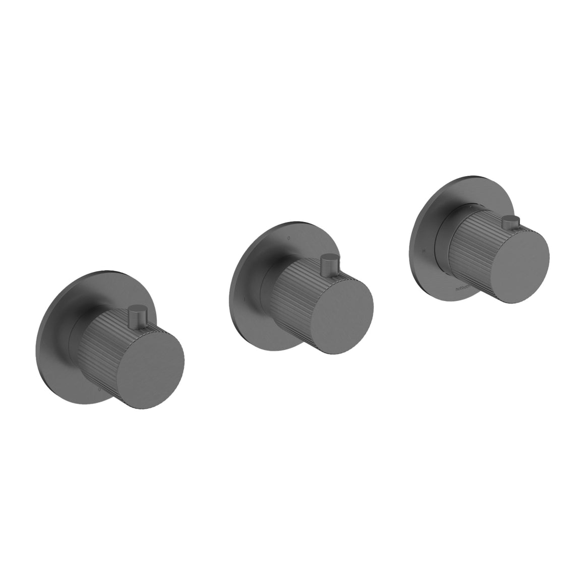 Hotbath Guy Row GY7067R inbouw douchethermostaat met 2 stopkranen Geborsteld zwart PVD productfoto (kleurimpressie)