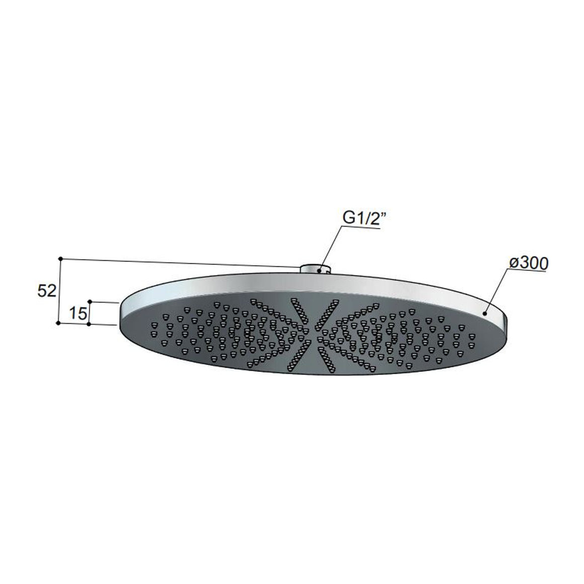 Hotbath Mate M106 hoofddouche rond 30 cm Mat wit productfoto