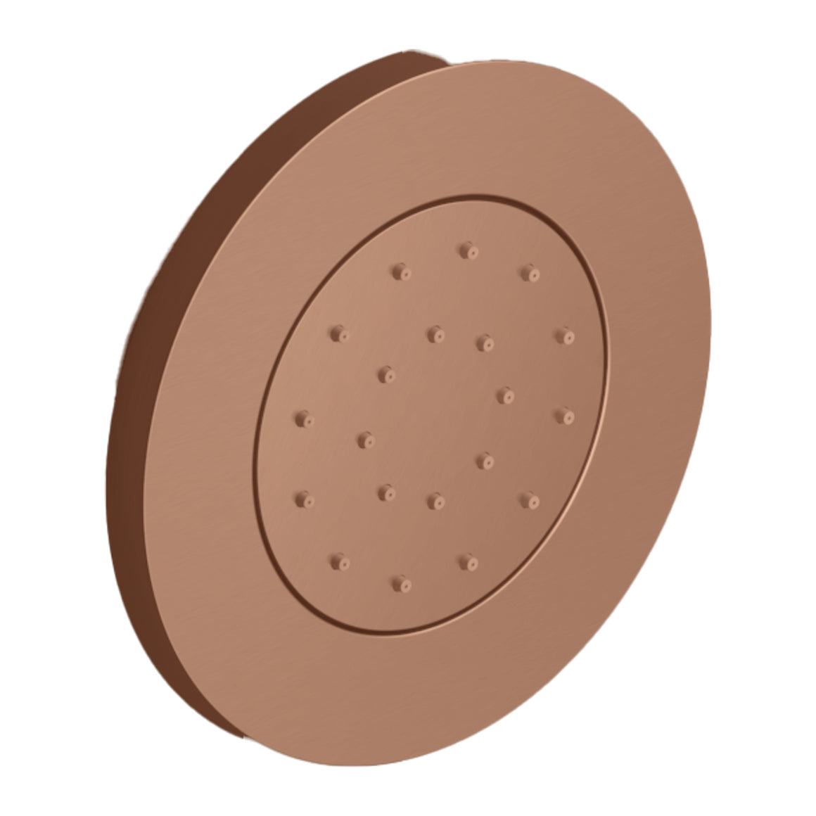 Hotbath Mate M130 bodyjet inbouw rond Geborsteld koper PVD productfoto (kleurimpressie)