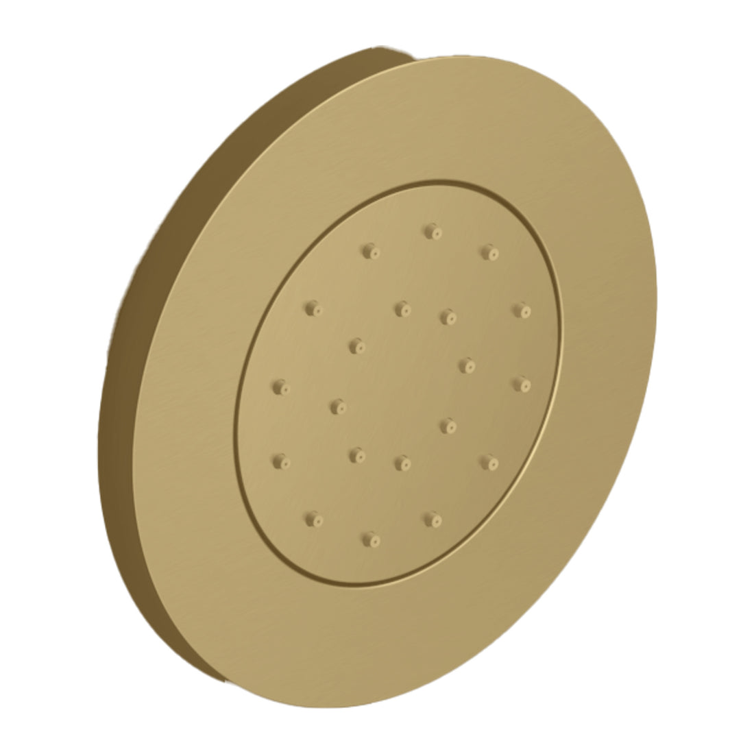 Hotbath Mate M130 bodyjet inbouw rond Geborsteld messing PVD productfoto (kleurimpressie)