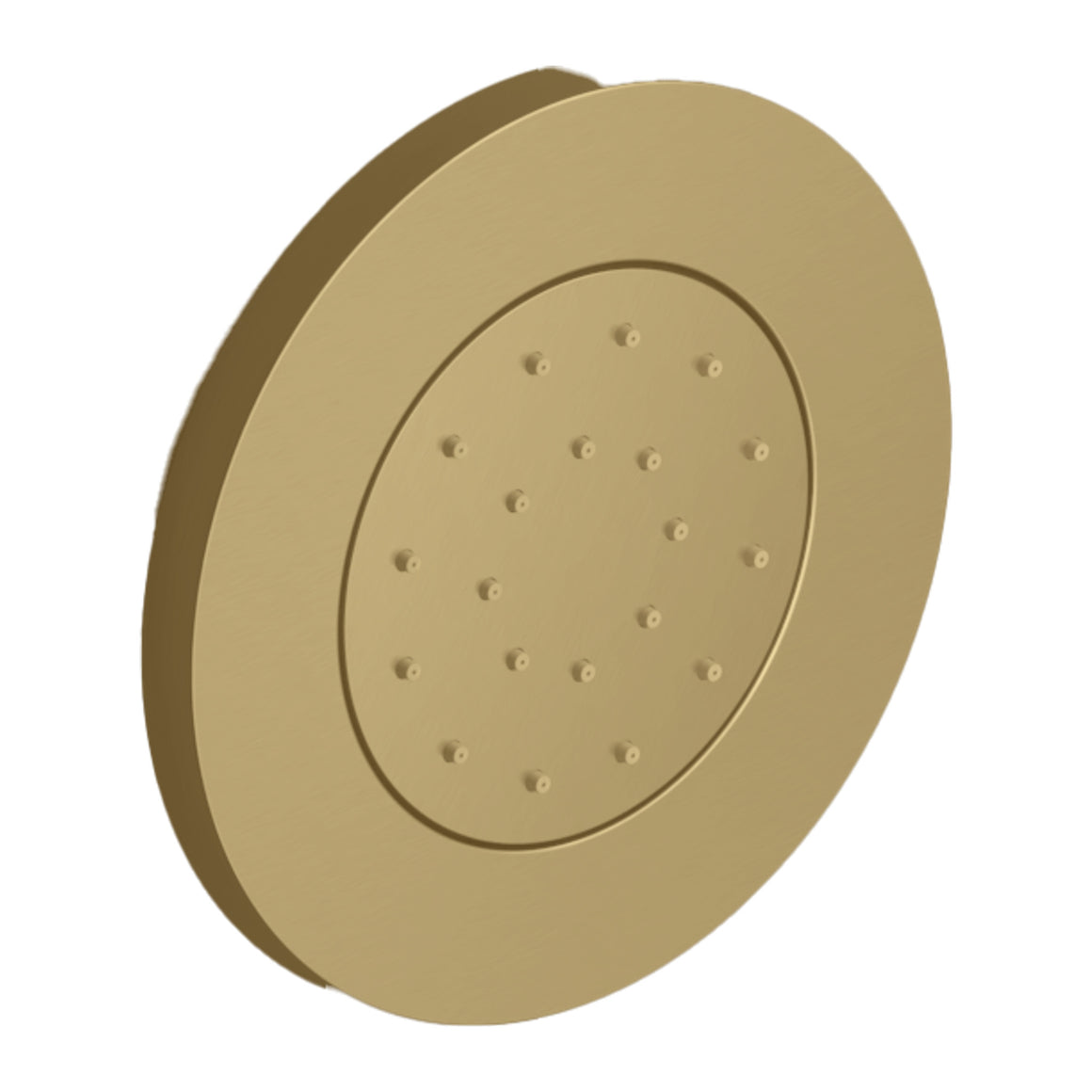 Hotbath Mate M130 bodyjet inbouw rond Geborsteld messing PVD productfoto (kleurimpressie)