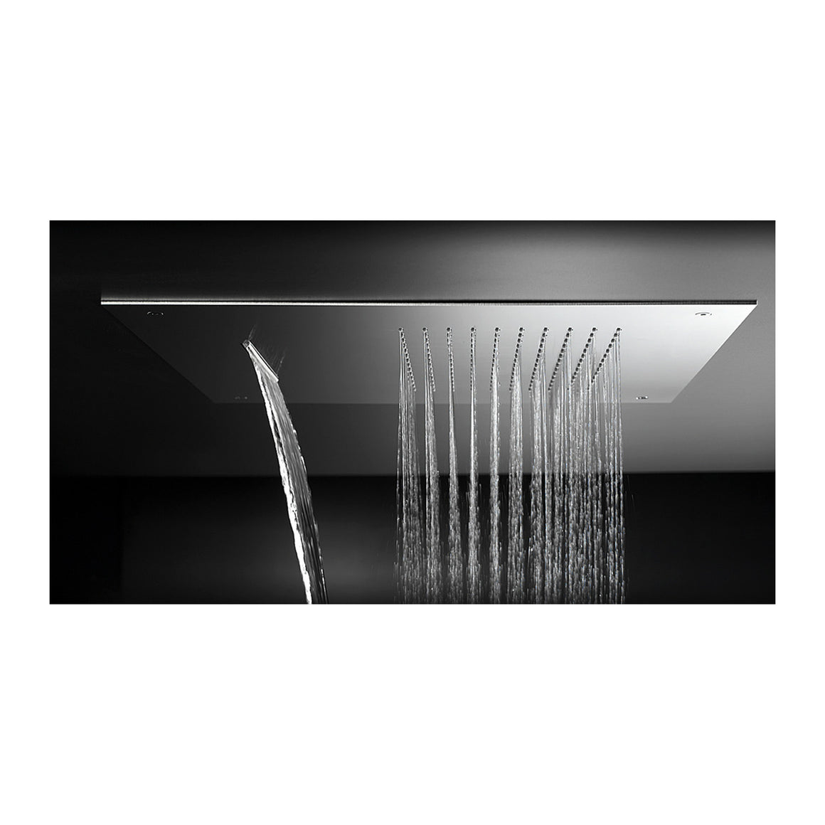 Hotbath Mate M142 inbouw hoofddouche vierkant 50 cm met waterval Geborsteld nikkel productfoto