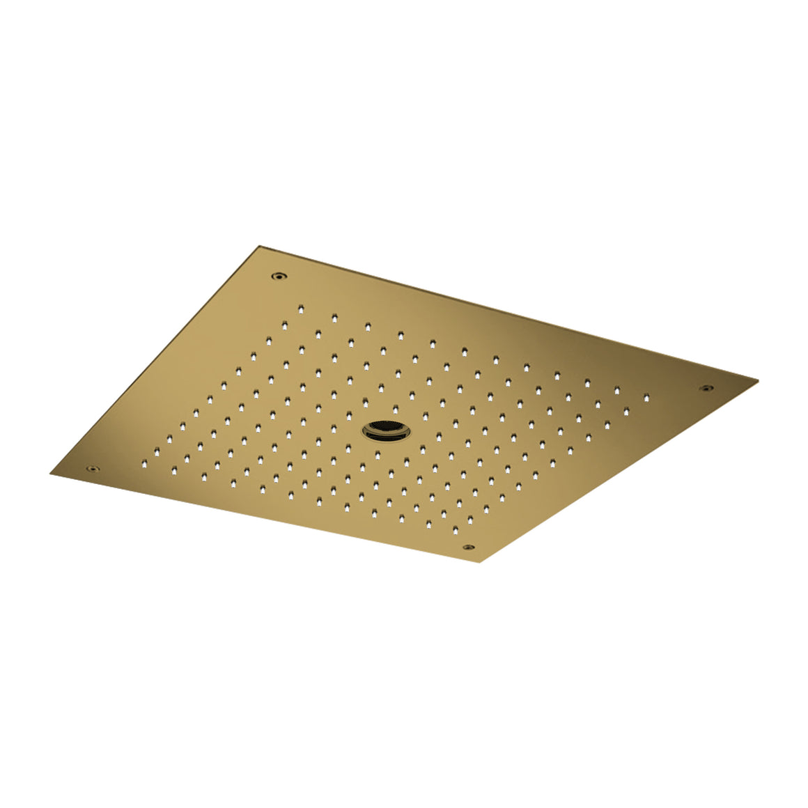 Hotbath Mate M148 inbouw hoofddouche vierkant 38 cm met waterpilaar Geborsteld messing PVD productfoto