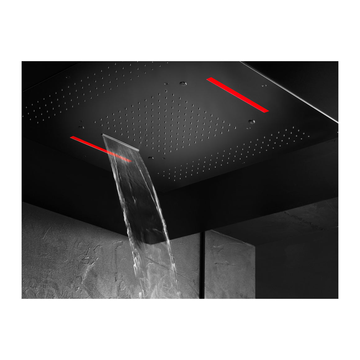Hotbath Mate M173 inbouw hoofddouche 95 cm met LED, waterval en spray Geborsteld nikkel productfoto