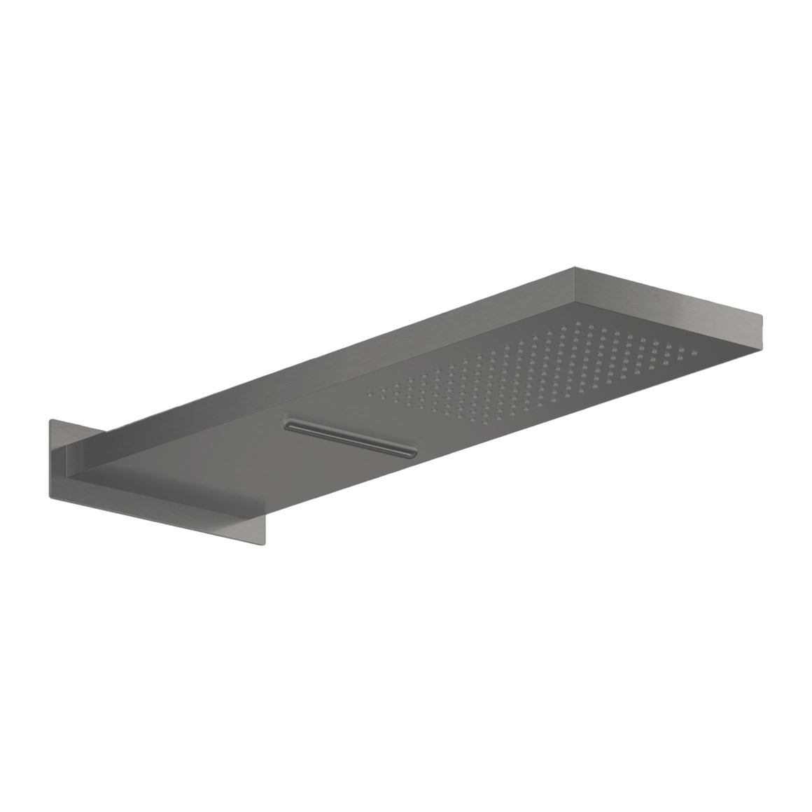 Hotbath Mate M193 opbouw hoofddouche wandmodel met cascade Geborsteld gunmetal PVD productfoto (kleurimpressie)