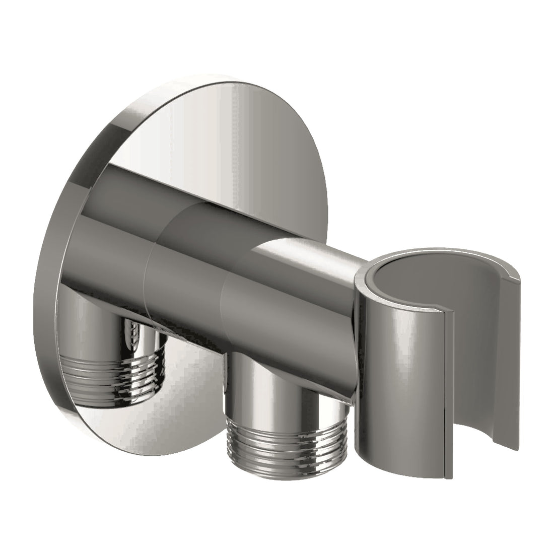 Hotbath Mate M515 wandhouder met doucheaansluiting geborsteld nikkel productfoto (kleurimpressie)