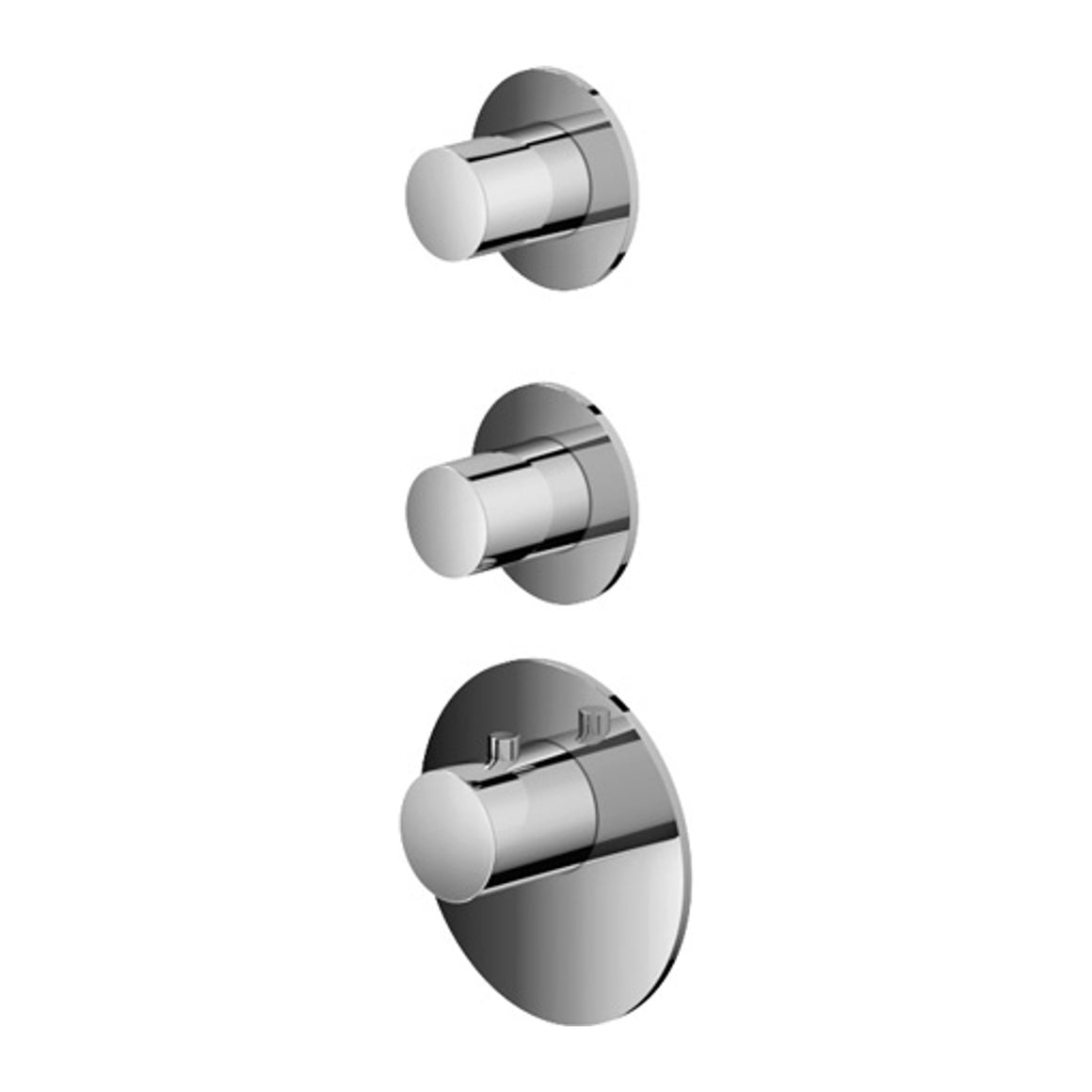 Hotbath Mate MHF011-015 High Flow inbouw thermostaat Geborsteld nikkel 2 stopkranen productfoto
