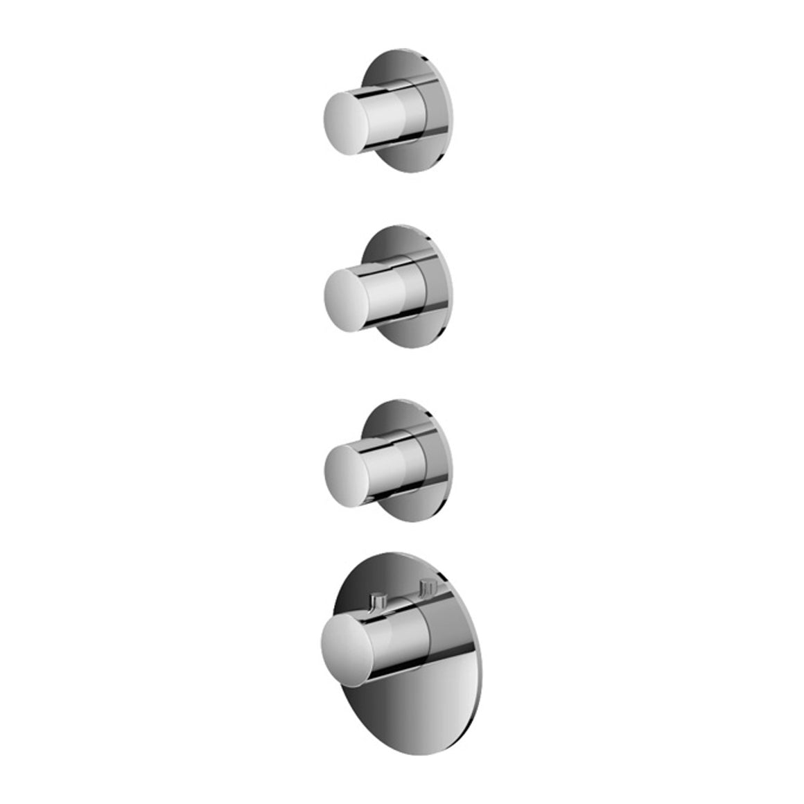 Hotbath Mate MHF011-015 High Flow inbouw thermostaat Geborsteld nikkel 3 stopkranen productfoto