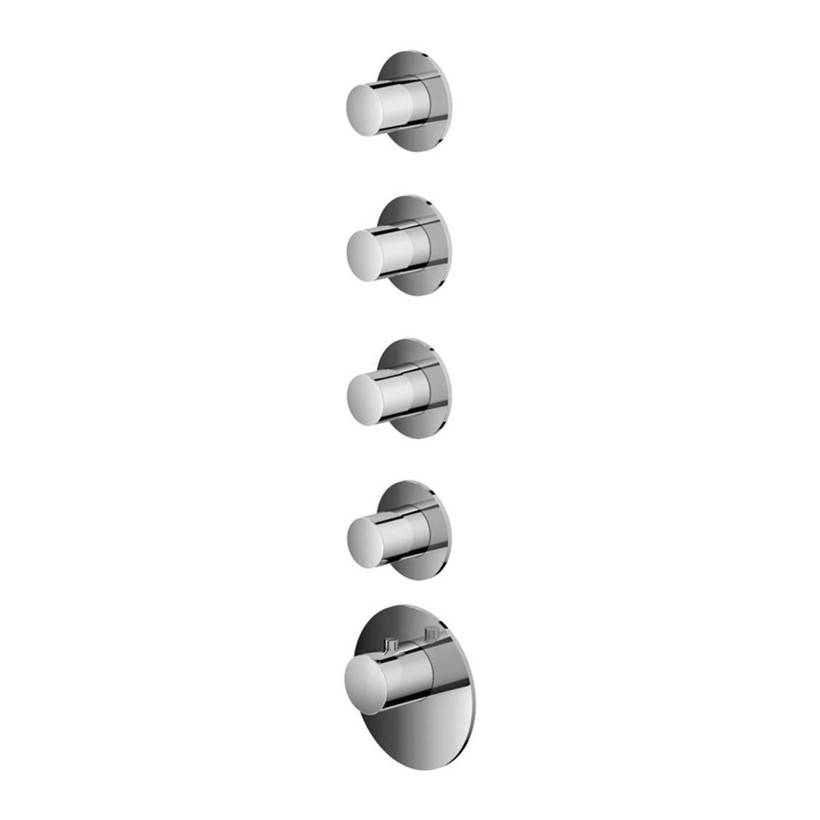 Hotbath Mate MHF011-015 High Flow inbouw thermostaat Geborsteld nikkel 4 stopkranen productfoto
