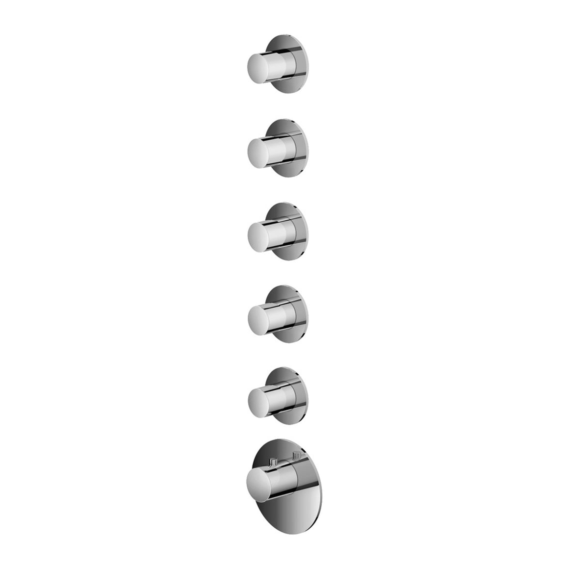 Hotbath Mate MHF011-015 High Flow inbouw thermostaat Geborsteld nikkel 5 stopkranen productfoto