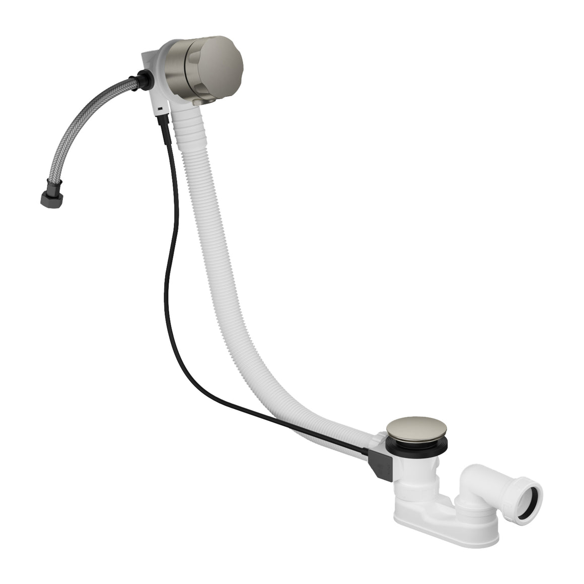 Hotbath Mate P033 badoverloop-vulcombinatie Geborsteld nikkel productfoto