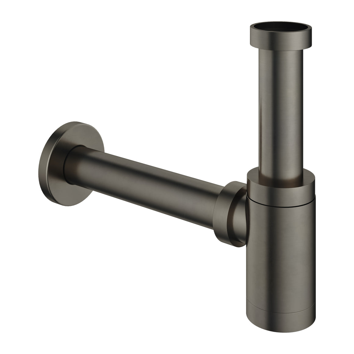 Hotbath Mate P034 fonteinsifon rond Geborsteld gunmetal PVD productfoto