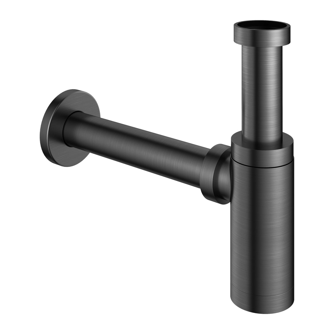 Hotbath Mate P035 wastafelsifon rond Geborsteld gunmetal PVD productfoto