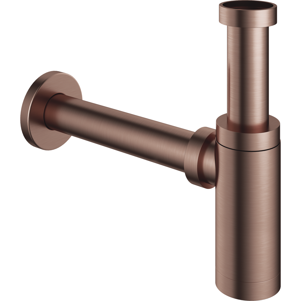 Hotbath Mate P035 wastafelsifon rond Geborsteld koper PVD productfoto