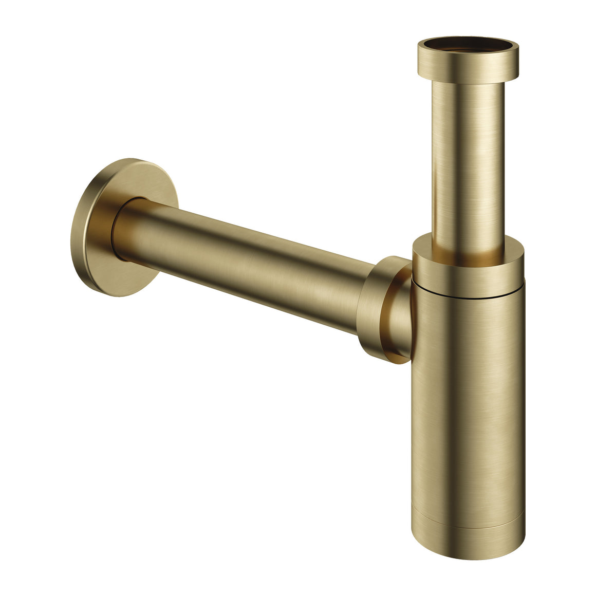Hotbath Mate P035 wastafelsifon rond Geborsteld messing productfoto