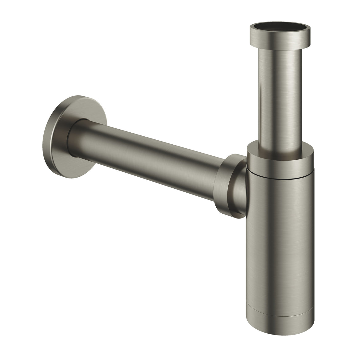 Hotbath Mate P035 wastafelsifon rond Geborsteld nikkel productfoto