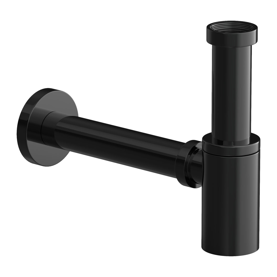 Hotbath Mate P035 wastafelsifon rond Gepolijst zwart PVD productfoto
