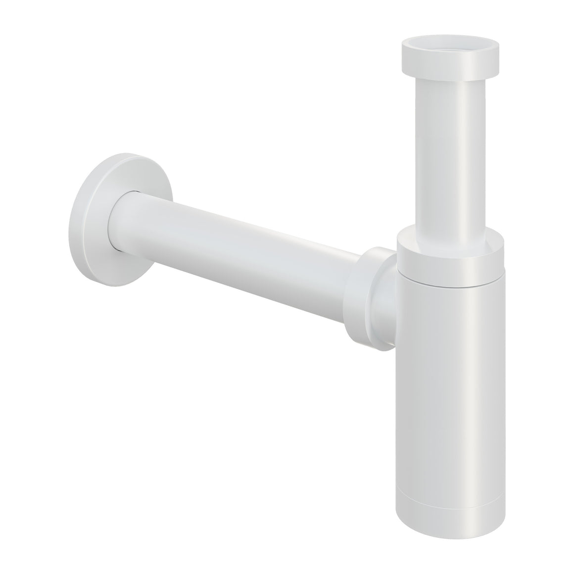 Hotbath Mate P035 wastafelsifon rond Mat wit productfoto