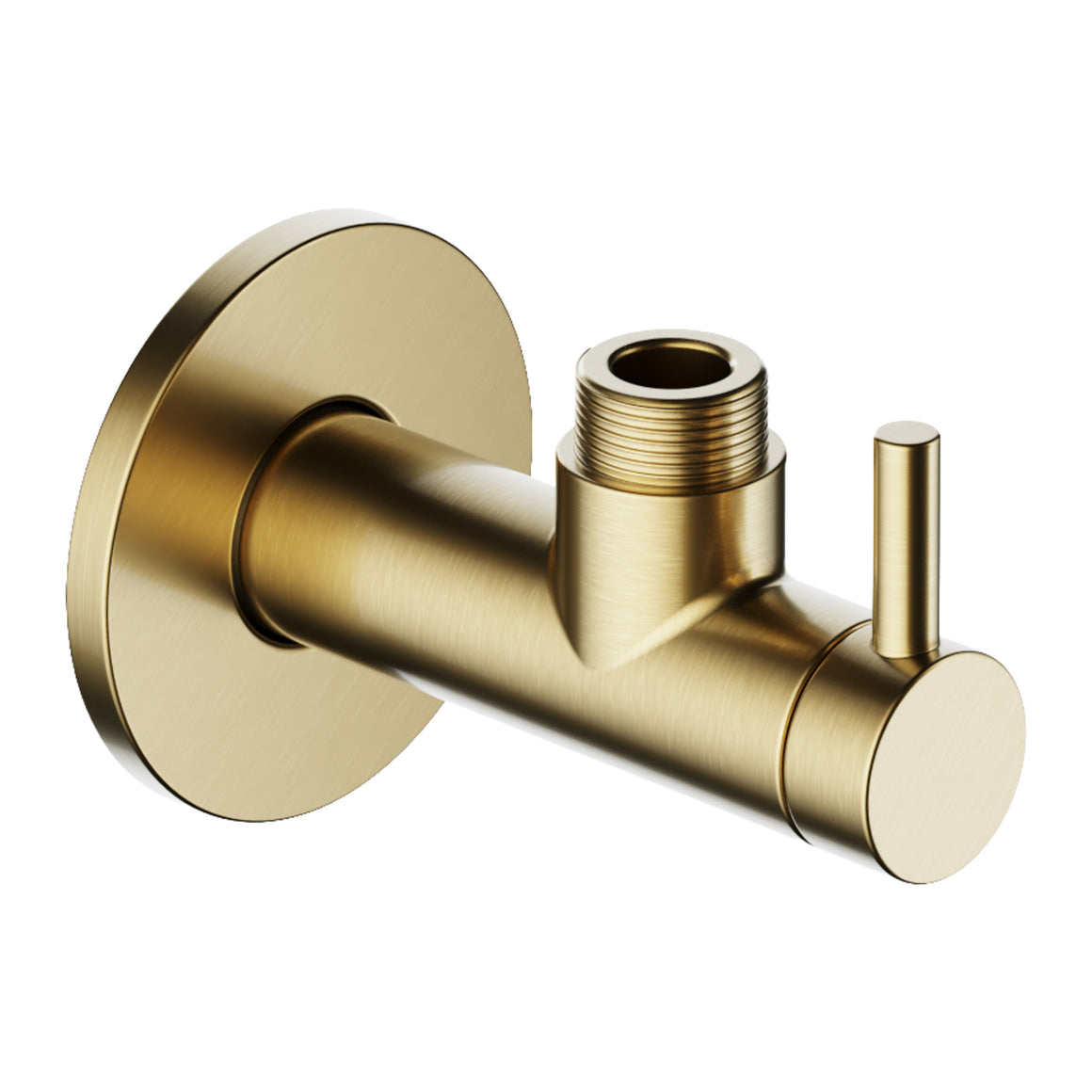 Hotbath Mate P2002 hoekstopkraan rond met filter 1/2" Geborsteld messing PVD productfoto