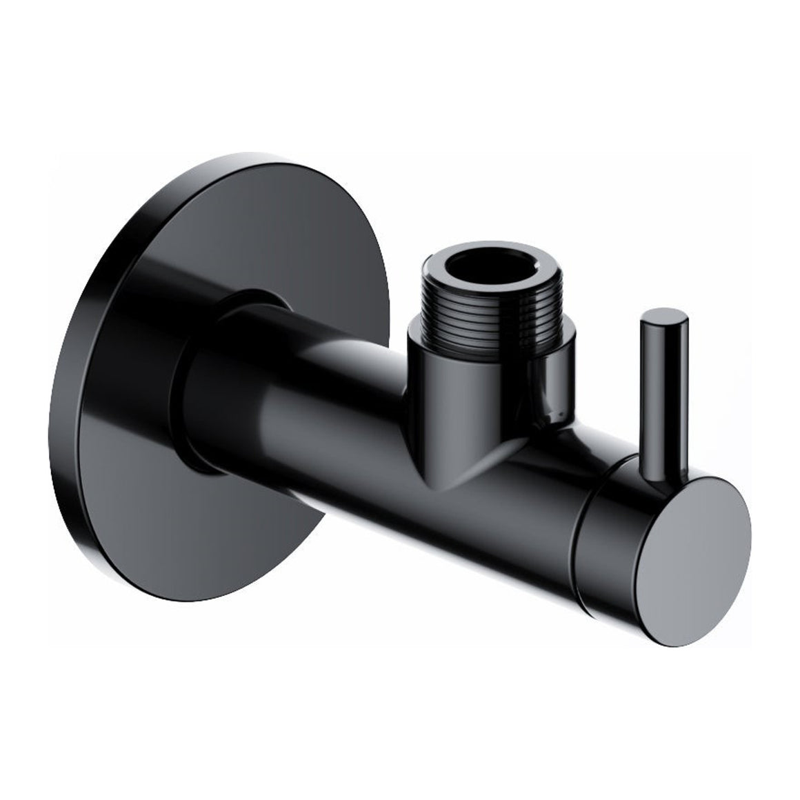 Hotbath Mate P2002 hoekstopkraan rond met filter 1/2" Gepolijst zwart PVD productfoto