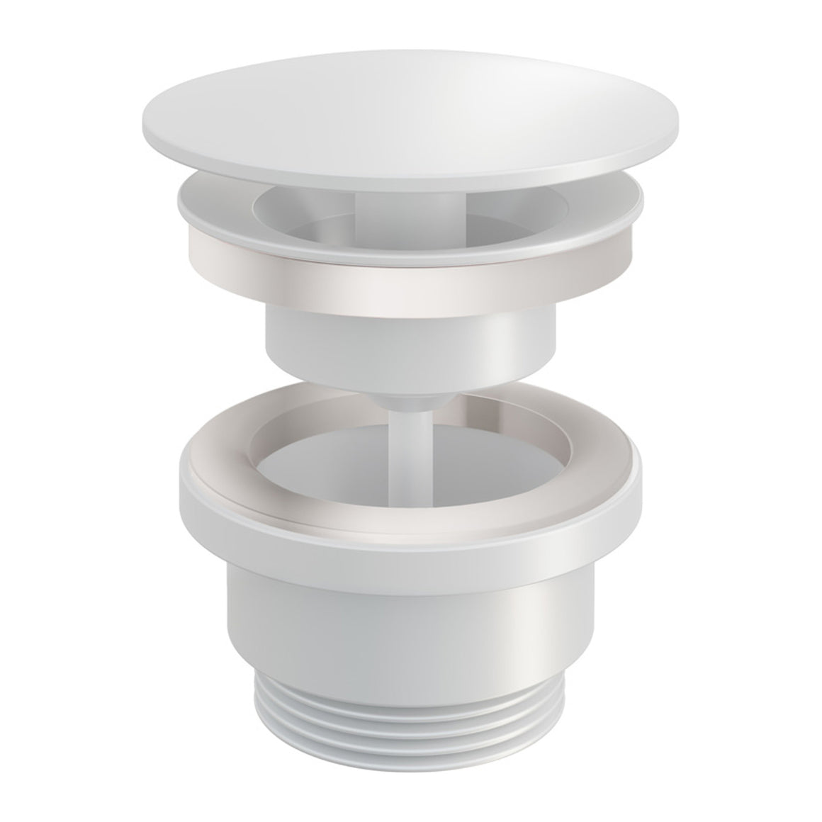 Hotbath Mate P708 always open afvoerplug rond Mat wit productfoto