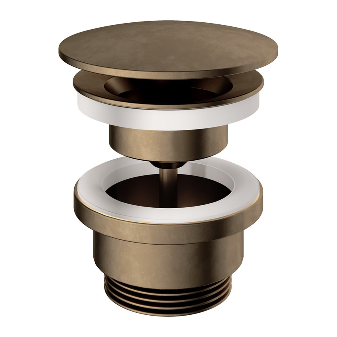 Hotbath Mate P708 always open afvoerplug rond Verouderd messing productfoto
