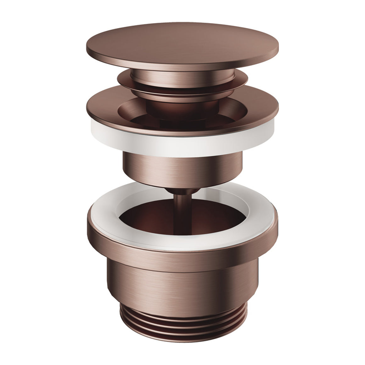 Hotbath Mate P710 clickwaste afvoerplug rond Geborsteld koper PVD productfoto