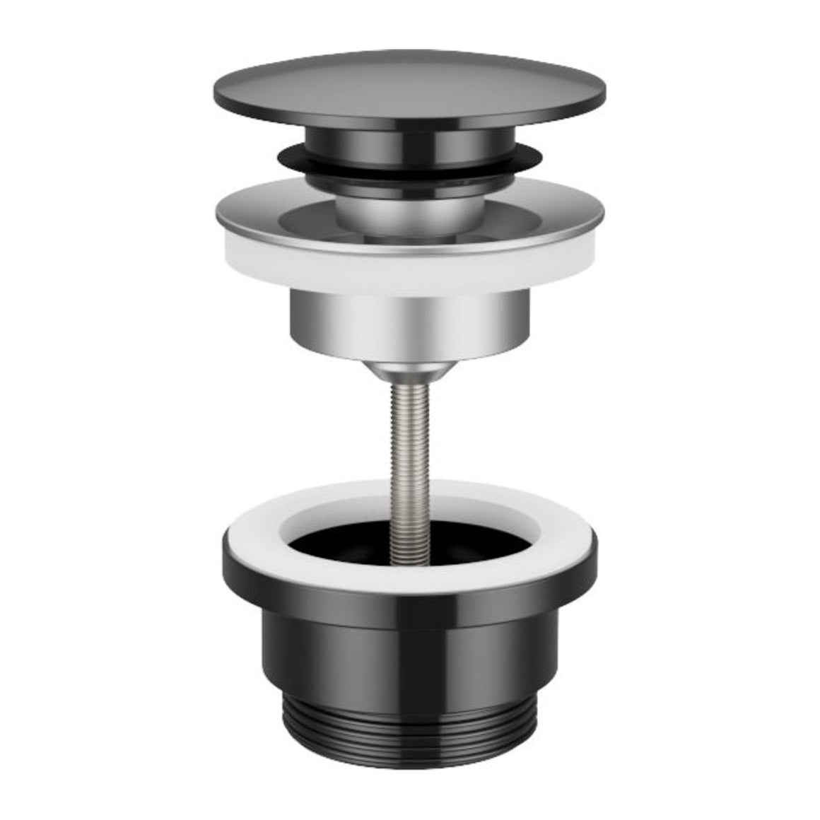 Hotbath Mate P710 clickwaste afvoerplug rond Gepolijst zwart PVD productfoto