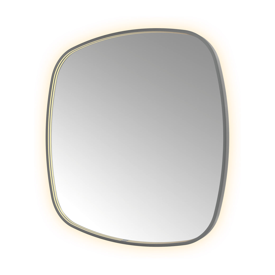 Hotbath &More Contour spiegel met LED-verlichting en spiegelverwarming Geborsteld gunmetal PVD 100x100 cm productfoto