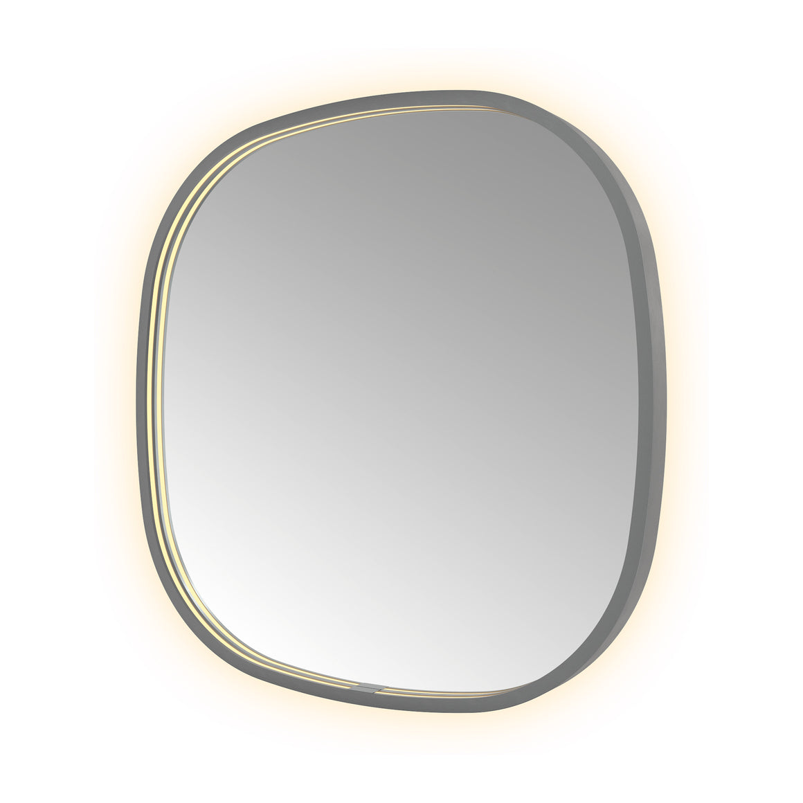 Hotbath &More Contour spiegel met LED-verlichting en spiegelverwarming Geborsteld gunmetal PVD 60x60 cm productfoto