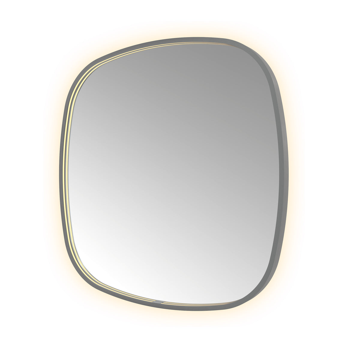 Hotbath &More Contour spiegel met LED-verlichting en spiegelverwarming Geborsteld gunmetal PVD 80x80 cm productfoto
