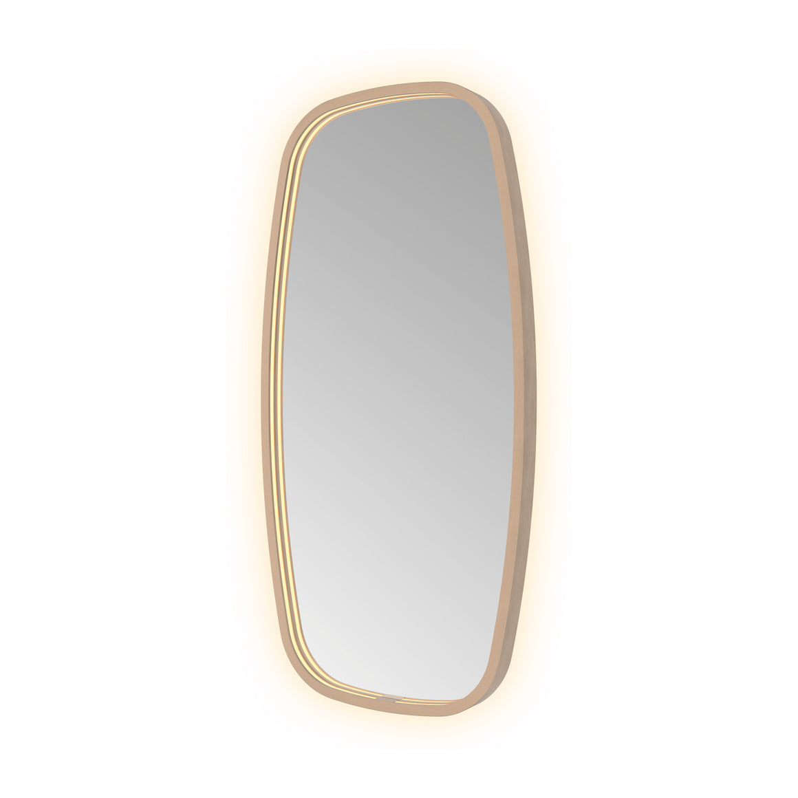 Hotbath &More Contour spiegel met LED-verlichting en spiegelverwarming Geborsteld koper PVD 40x80 cm productfoto